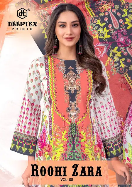 Roohi Zara Vol 8 By Deeptex Cotton Printed Dress Material Suppliers In India
